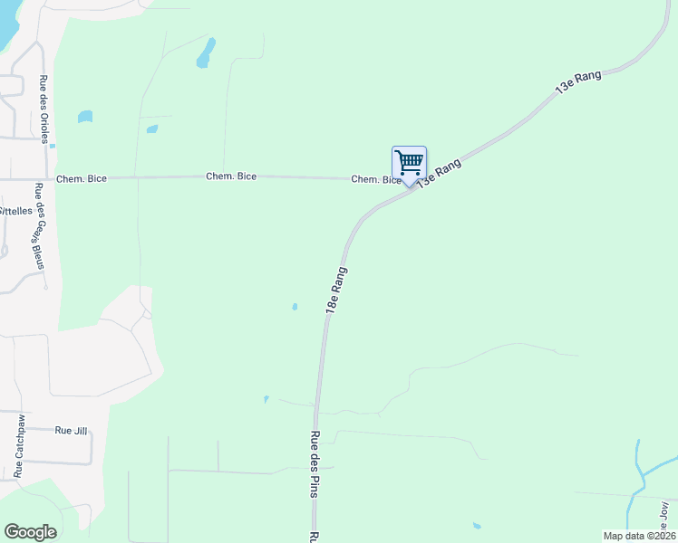 map of restaurants, bars, coffee shops, grocery stores, and more near 2436 13e Rang in Orford