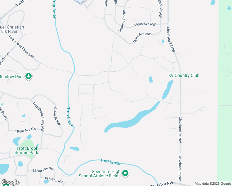 map of restaurants, bars, coffee shops, grocery stores, and more near 10060 191st Avenue Northeast in Elk River