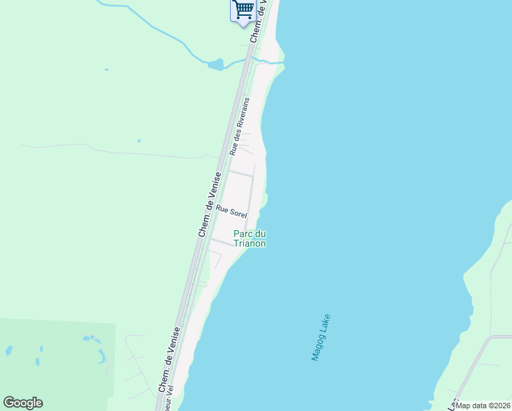 map of restaurants, bars, coffee shops, grocery stores, and more near 9785 Rue du Trianon in Sherbrooke