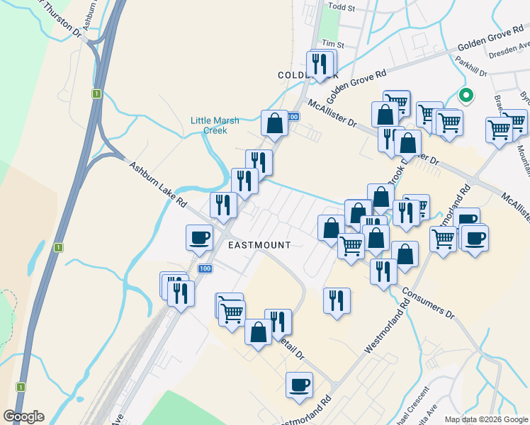 map of restaurants, bars, coffee shops, grocery stores, and more near 20 Raven Street in Saint John