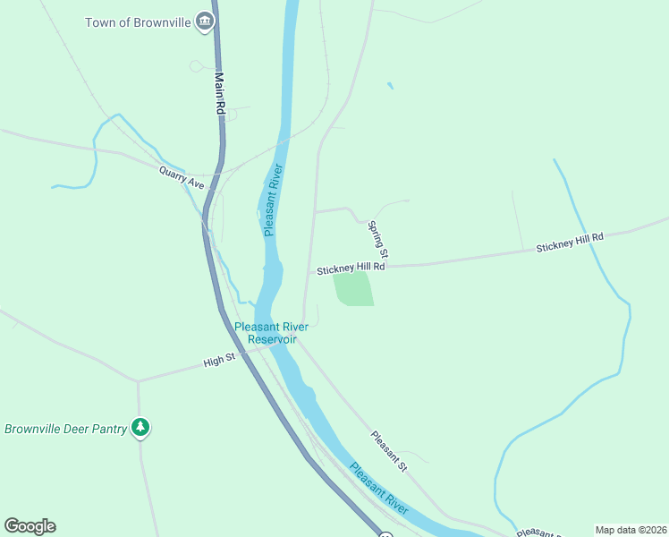 map of restaurants, bars, coffee shops, grocery stores, and more near 9 Stickney Hill Road in Brownville