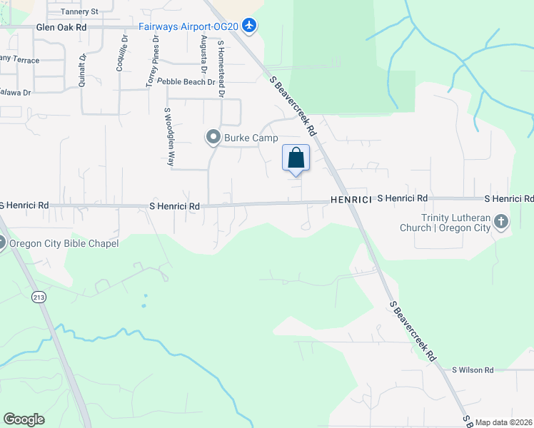 map of restaurants, bars, coffee shops, grocery stores, and more near 15344 South Henrici Road in Oregon City
