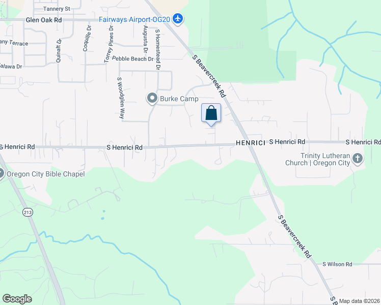 map of restaurants, bars, coffee shops, grocery stores, and more near 15344 South Henrici Road in Oregon City