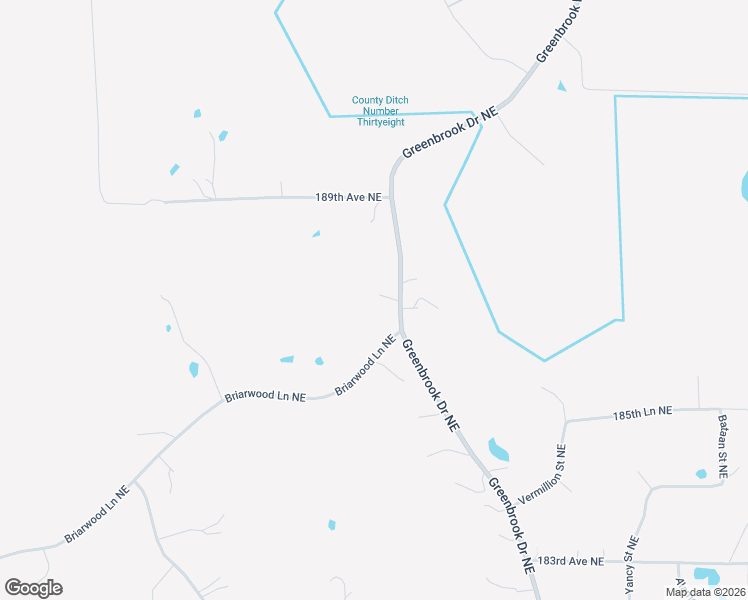 map of restaurants, bars, coffee shops, grocery stores, and more near 18726 Greenbrook Drive Northeast in East Bethel