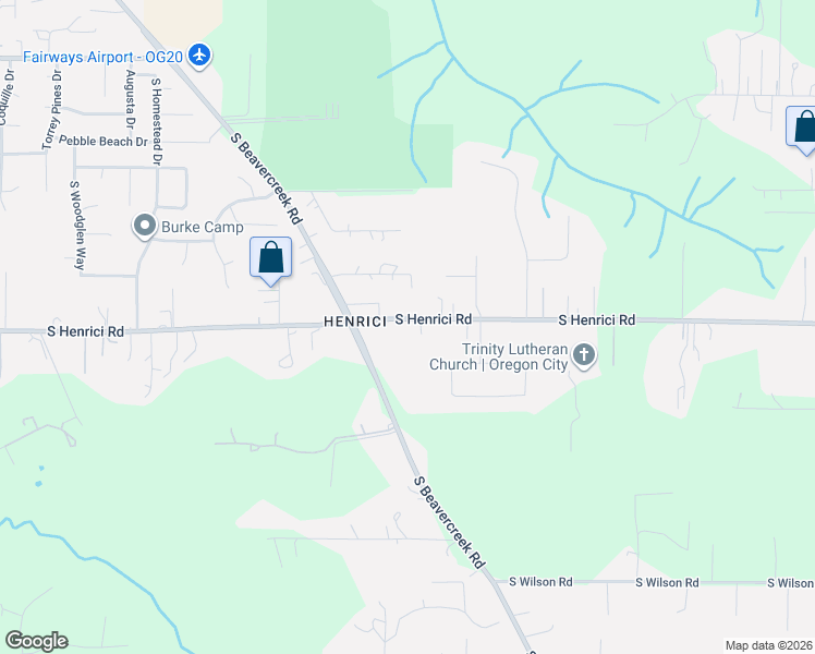 map of restaurants, bars, coffee shops, grocery stores, and more near 15642 South Henrici Road in Oregon City