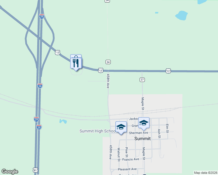map of restaurants, bars, coffee shops, grocery stores, and more near 14317 Whipple Road in Summit