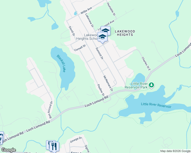 map of restaurants, bars, coffee shops, grocery stores, and more near 98 Pauline Street in Saint John