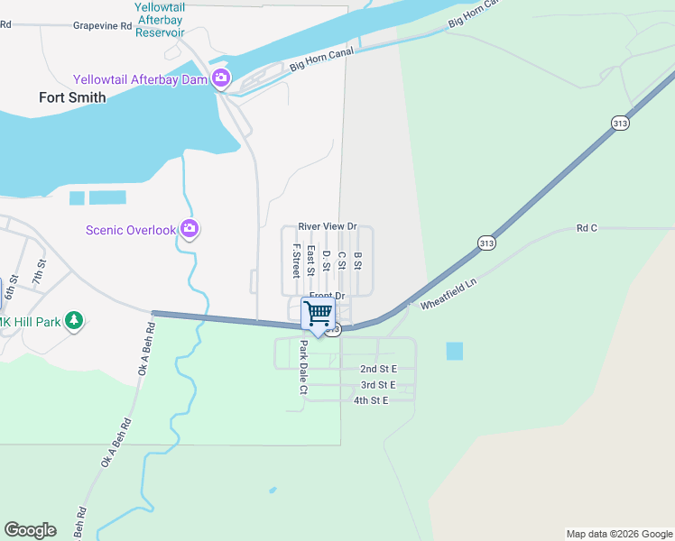 map of restaurants, bars, coffee shops, grocery stores, and more near F Street in Fort Smith