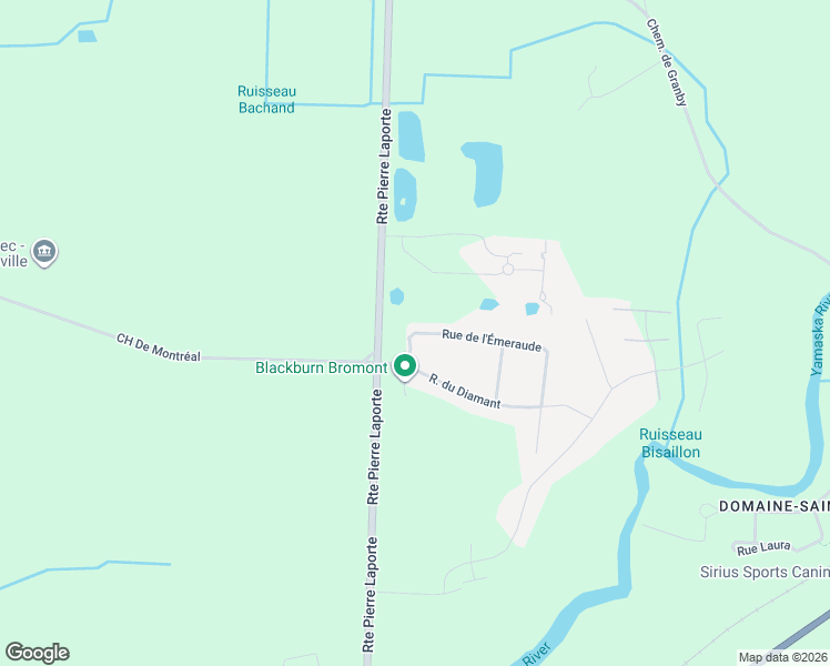 map of restaurants, bars, coffee shops, grocery stores, and more near 440 Rue de l'Émeraude in Bromont