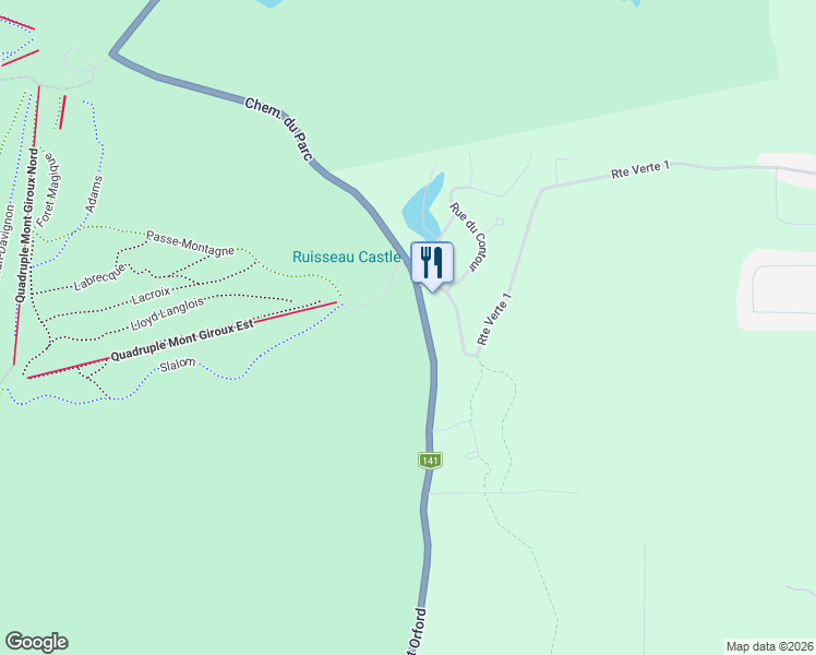 map of restaurants, bars, coffee shops, grocery stores, and more near 4973 Chemin du Parc in Orford