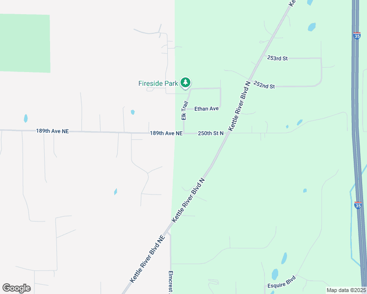 map of restaurants, bars, coffee shops, grocery stores, and more near 4379 250th Street North in Forest Lake