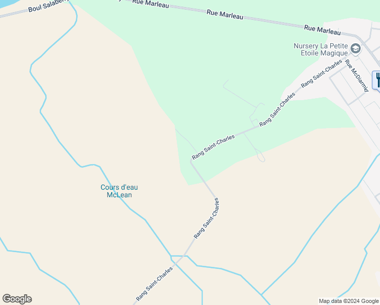 map of restaurants, bars, coffee shops, grocery stores, and more near 24 Rang Saint-Charles in Mercier