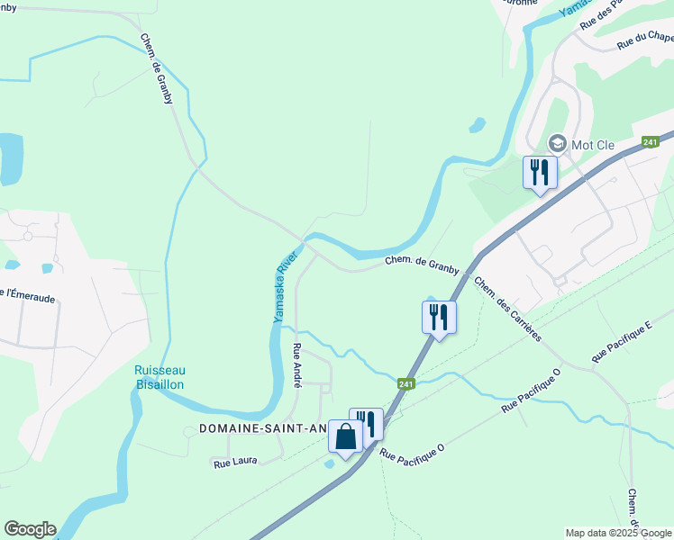 map of restaurants, bars, coffee shops, grocery stores, and more near 135 Chemin de Granby in Bromont