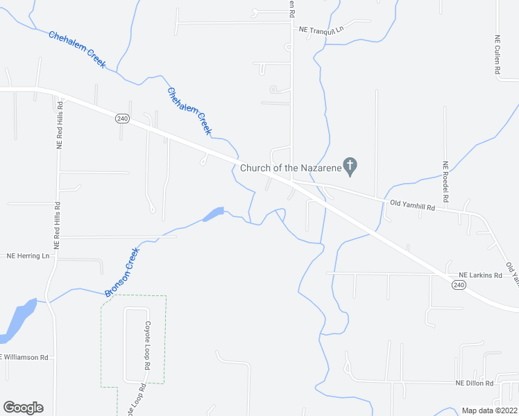 map of restaurants, bars, coffee shops, grocery stores, and more near 22740 NE Hwy 240 in Newberg