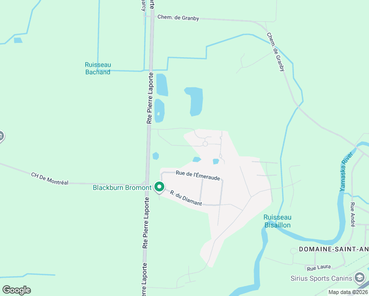 map of restaurants, bars, coffee shops, grocery stores, and more near 122 Rue de l'Aigle in Bromont