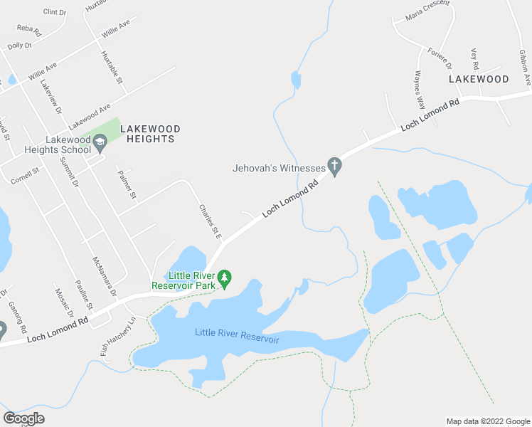map of restaurants, bars, coffee shops, grocery stores, and more near Loch Lomond Road in Saint John