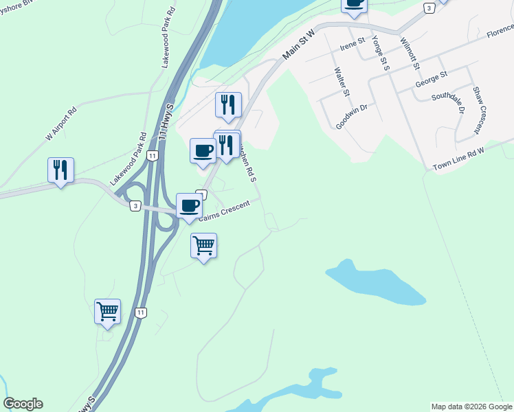 map of restaurants, bars, coffee shops, grocery stores, and more near 30 Kitchen Road South in Huntsville