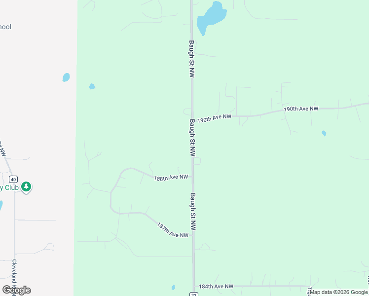map of restaurants, bars, coffee shops, grocery stores, and more near 18880 Baugh Street Northwest in Elk River