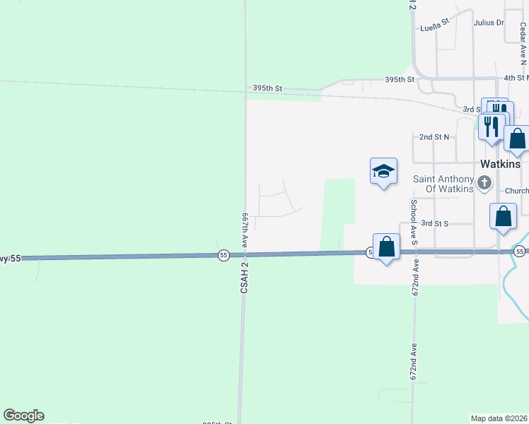 map of restaurants, bars, coffee shops, grocery stores, and more near 121 Glen Road in Watkins