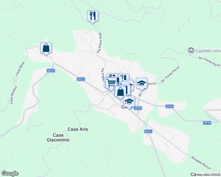 map of restaurants, bars, coffee shops, grocery stores, and more near 1 Vicolo delle Alpi in Corio