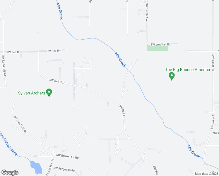 map of restaurants, bars, coffee shops, grocery stores, and more near 14775 Southwest Bell Road in Sherwood