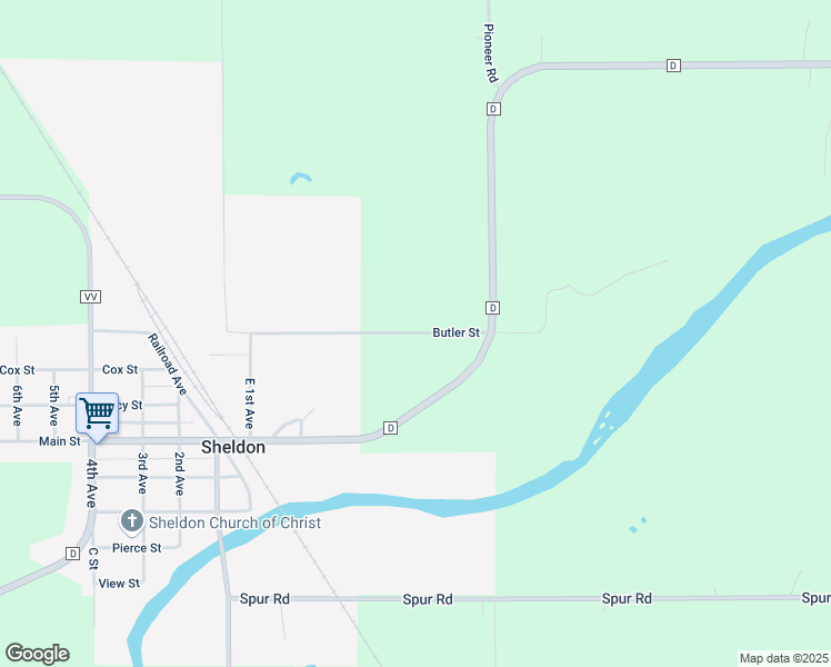 map of restaurants, bars, coffee shops, grocery stores, and more near Butler Street in Sheldon