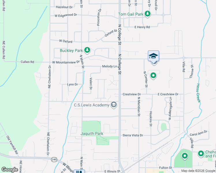 map of restaurants, bars, coffee shops, grocery stores, and more near 602 Camden Lane in Newberg