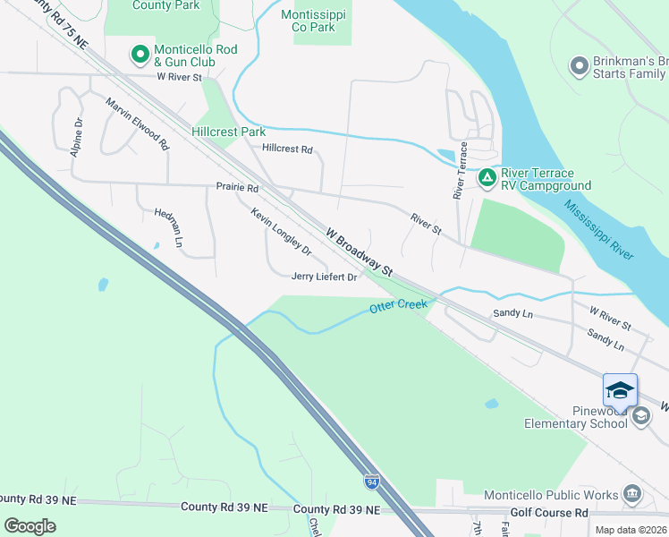 map of restaurants, bars, coffee shops, grocery stores, and more near 105 Kevin Longley Drive in Monticello