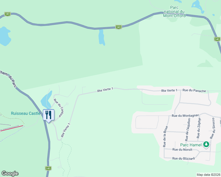 map of restaurants, bars, coffee shops, grocery stores, and more near Rue de la Grande Coulée in Orford