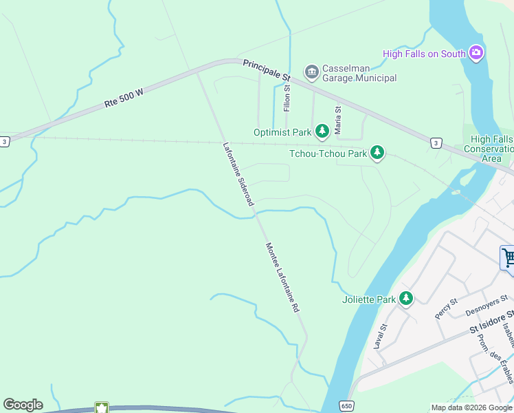 map of restaurants, bars, coffee shops, grocery stores, and more near 300 Doré Street in Casselman