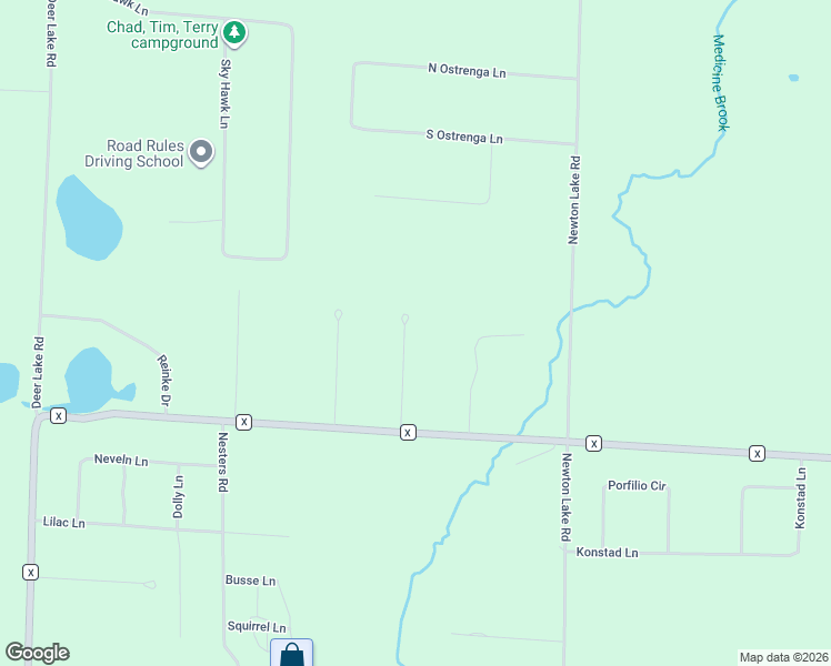 map of restaurants, bars, coffee shops, grocery stores, and more near N9758 Mead Lane in Crivitz