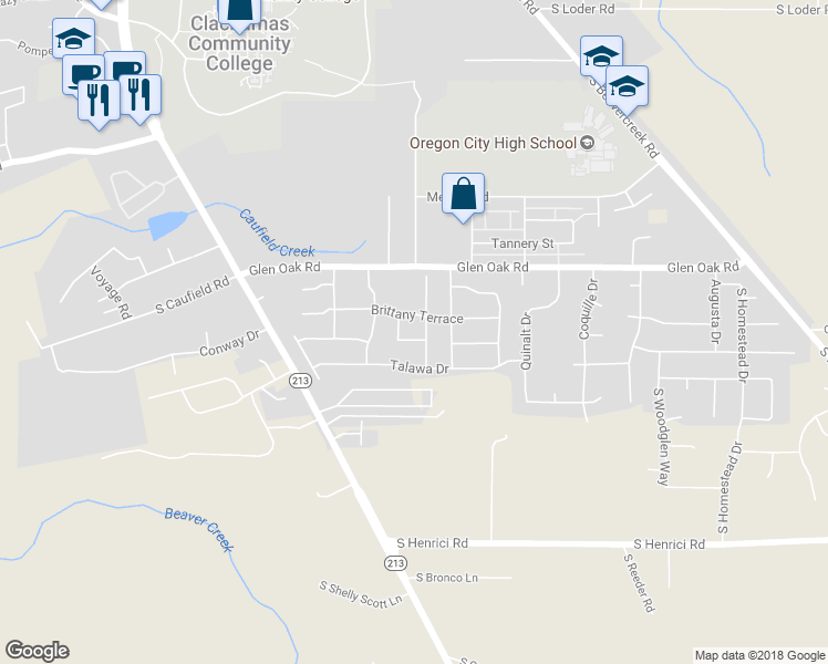 map of restaurants, bars, coffee shops, grocery stores, and more near 14369 Emily Pl in Oregon City