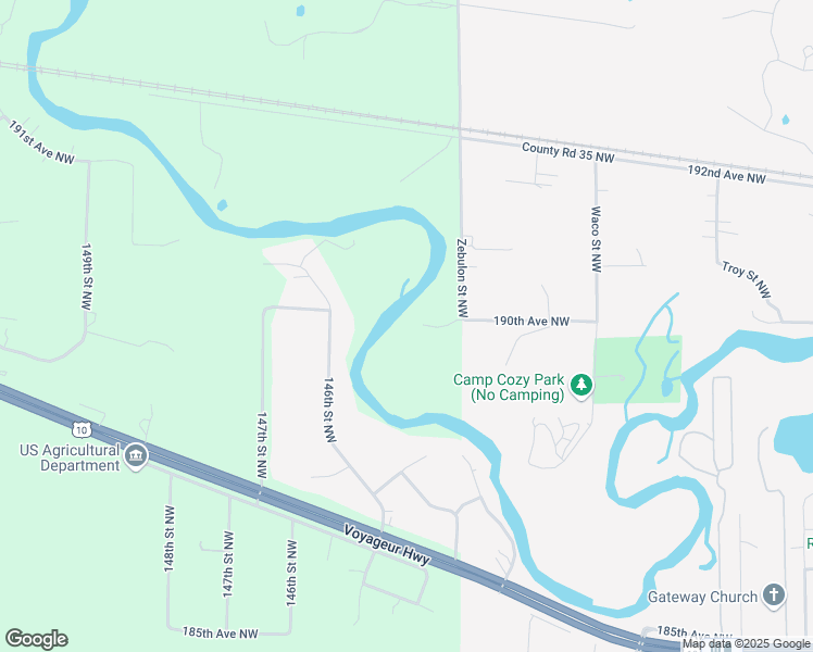 map of restaurants, bars, coffee shops, grocery stores, and more near 14469 190th Avenue Northwest in Elk River