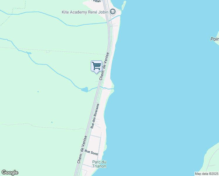 map of restaurants, bars, coffee shops, grocery stores, and more near 9297 Rue des Riverains in Sherbrooke