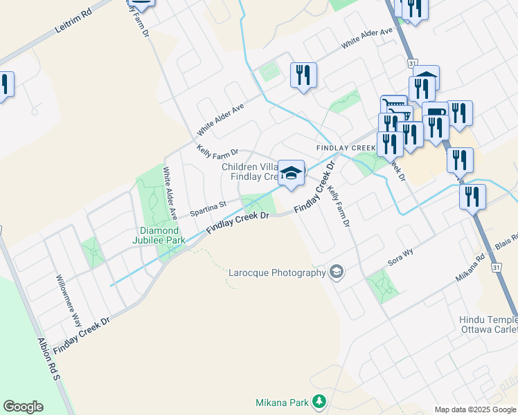 map of restaurants, bars, coffee shops, grocery stores, and more near in Ottawa