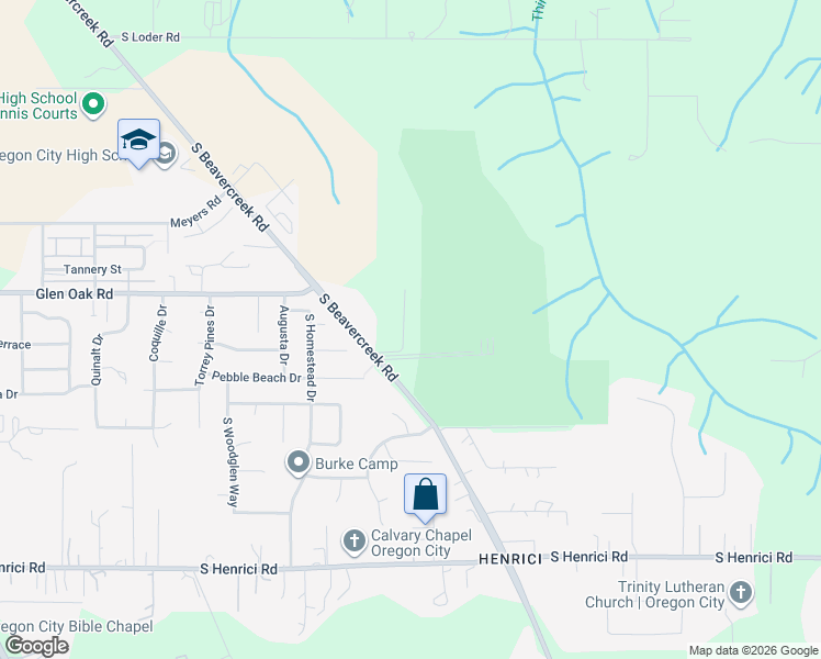map of restaurants, bars, coffee shops, grocery stores, and more near 20110 South Beavercreek Road in Oregon City