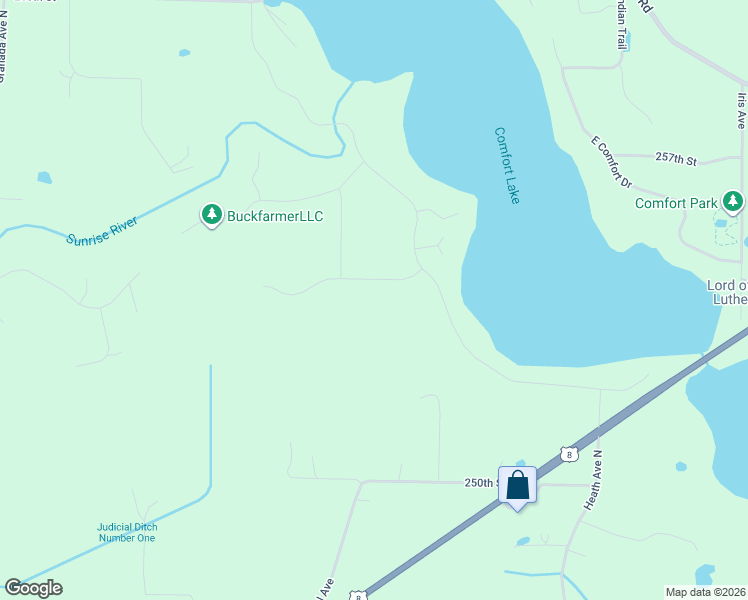 map of restaurants, bars, coffee shops, grocery stores, and more near 25295 West Comfort Drive in Forest Lake