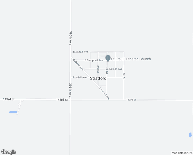 map of restaurants, bars, coffee shops, grocery stores, and more near Rondell Avenue in Stratford