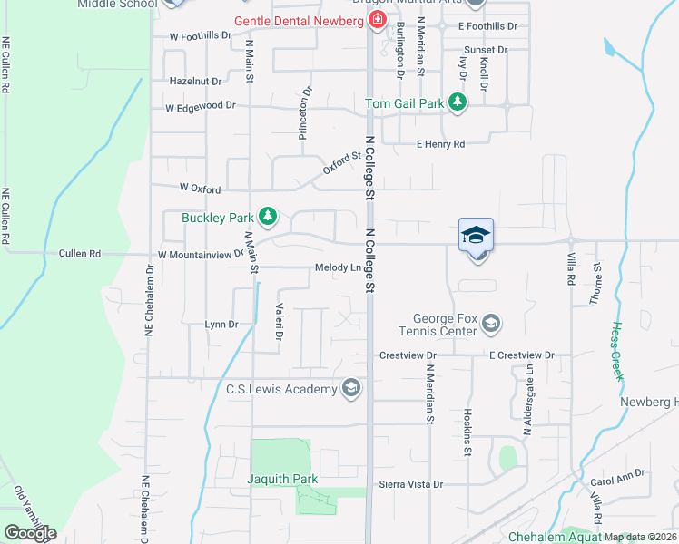 map of restaurants, bars, coffee shops, grocery stores, and more near 514 Melody Lane in Newberg