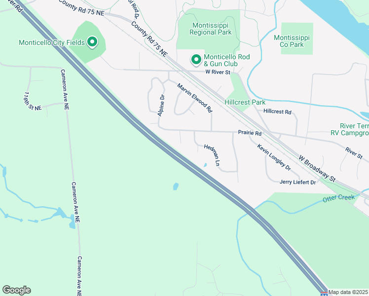 map of restaurants, bars, coffee shops, grocery stores, and more near 11420 Nicholas Circle in Monticello