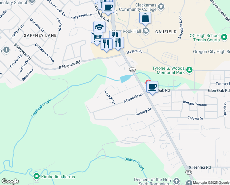map of restaurants, bars, coffee shops, grocery stores, and more near 14033 Passage Parkway in Oregon City