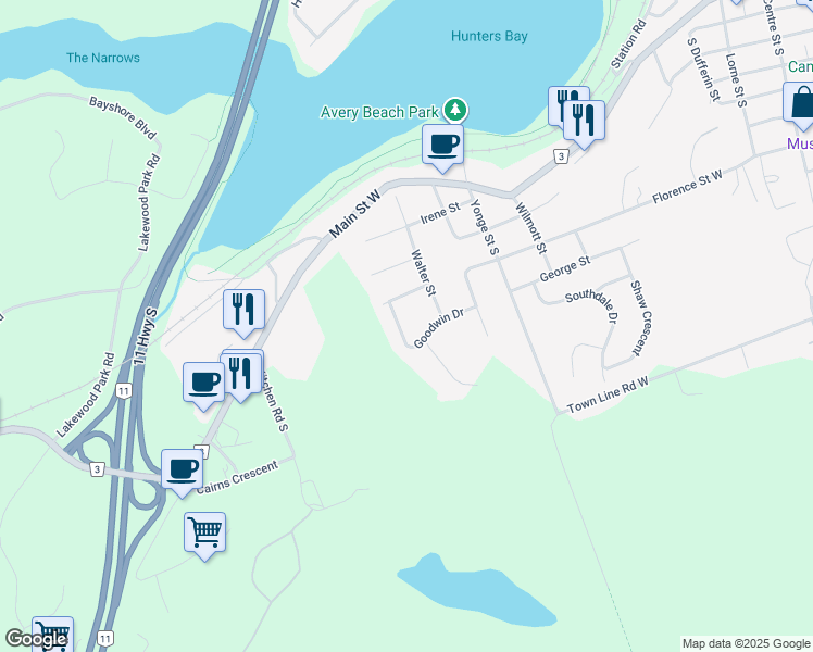 map of restaurants, bars, coffee shops, grocery stores, and more near 33 Goodwin Drive in Huntsville