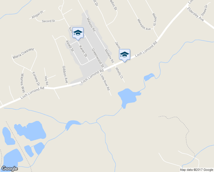 map of restaurants, bars, coffee shops, grocery stores, and more near Little River Road in Saint John