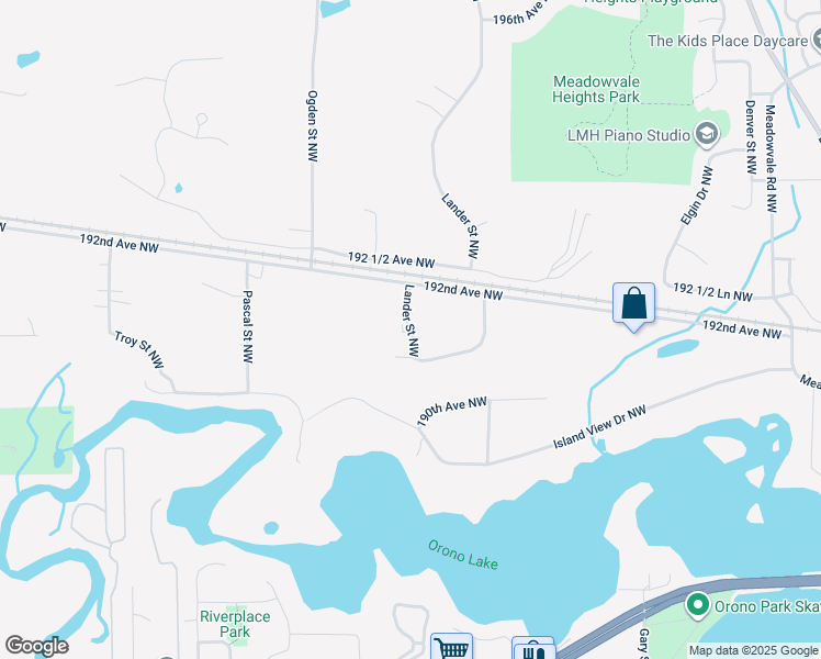 map of restaurants, bars, coffee shops, grocery stores, and more near 13555 191st Avenue Northwest in Elk River