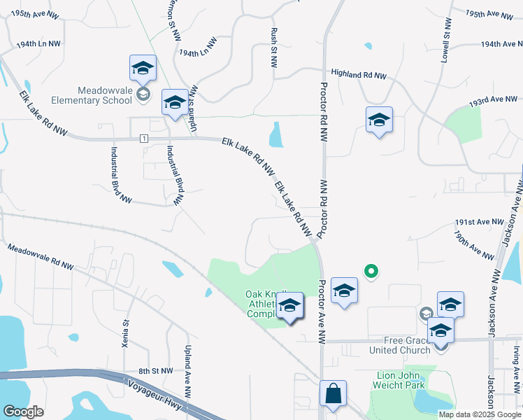 map of restaurants, bars, coffee shops, grocery stores, and more near in Elk River