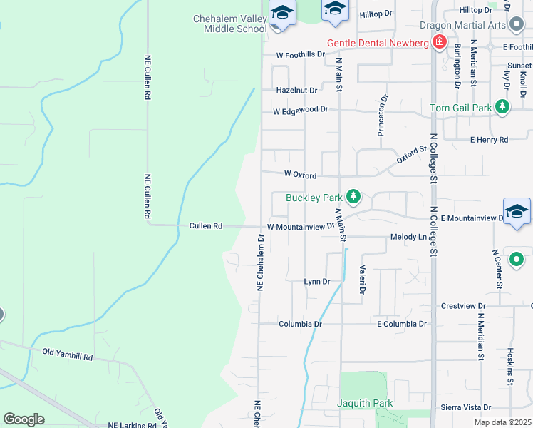 map of restaurants, bars, coffee shops, grocery stores, and more near 2419 Roger Smith Drive in Newberg