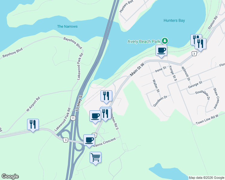 map of restaurants, bars, coffee shops, grocery stores, and more near 23 Ferguson Road in Huntsville