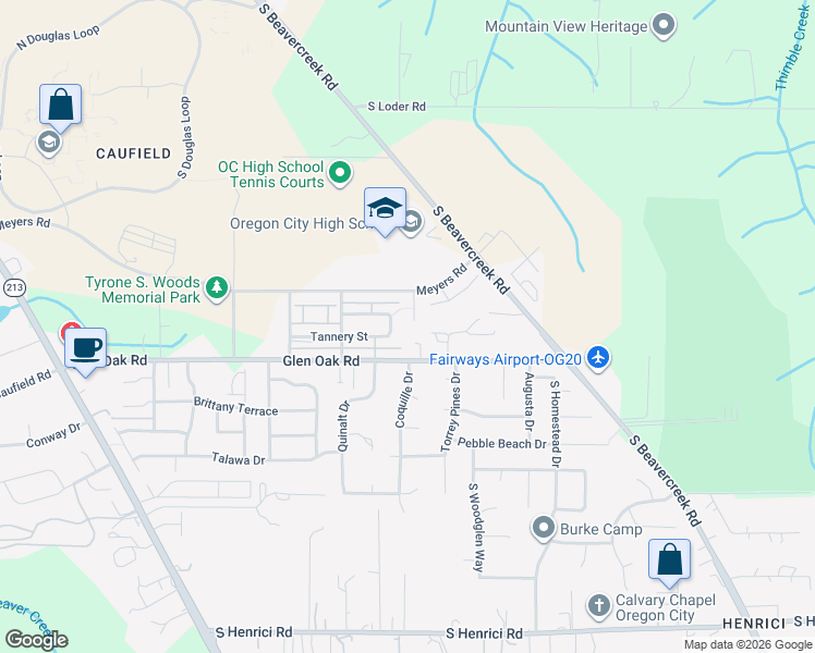 map of restaurants, bars, coffee shops, grocery stores, and more near 19895 Sophia Court in Oregon City