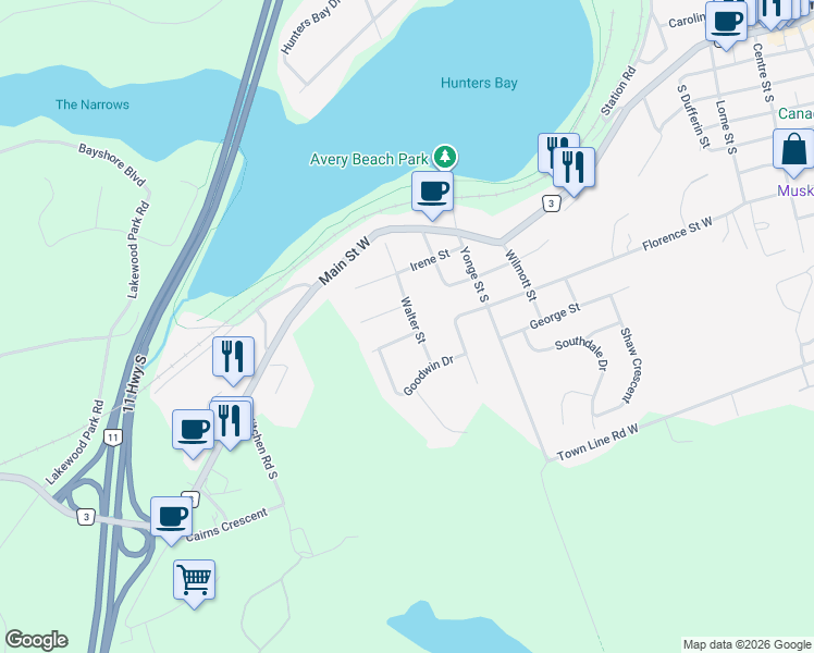 map of restaurants, bars, coffee shops, grocery stores, and more near 1 Northdown Street in Huntsville