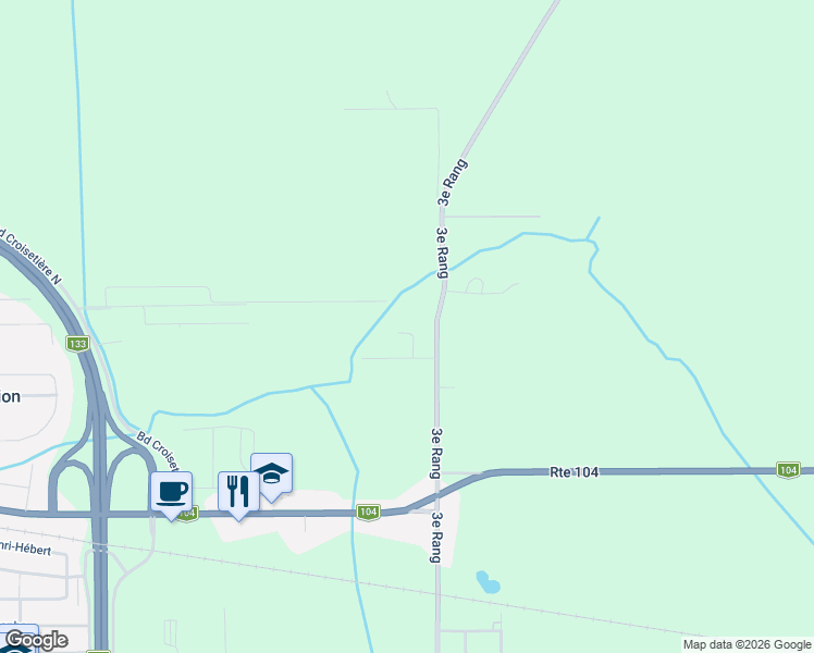 map of restaurants, bars, coffee shops, grocery stores, and more near 6 Rue de la Paix in Saint-Jean-sur-Richelieu